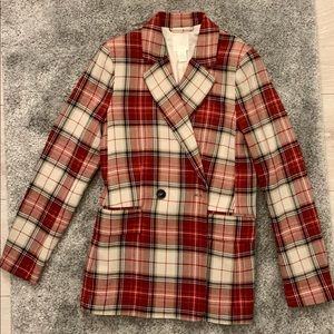 H&M Red Plaid Blazer